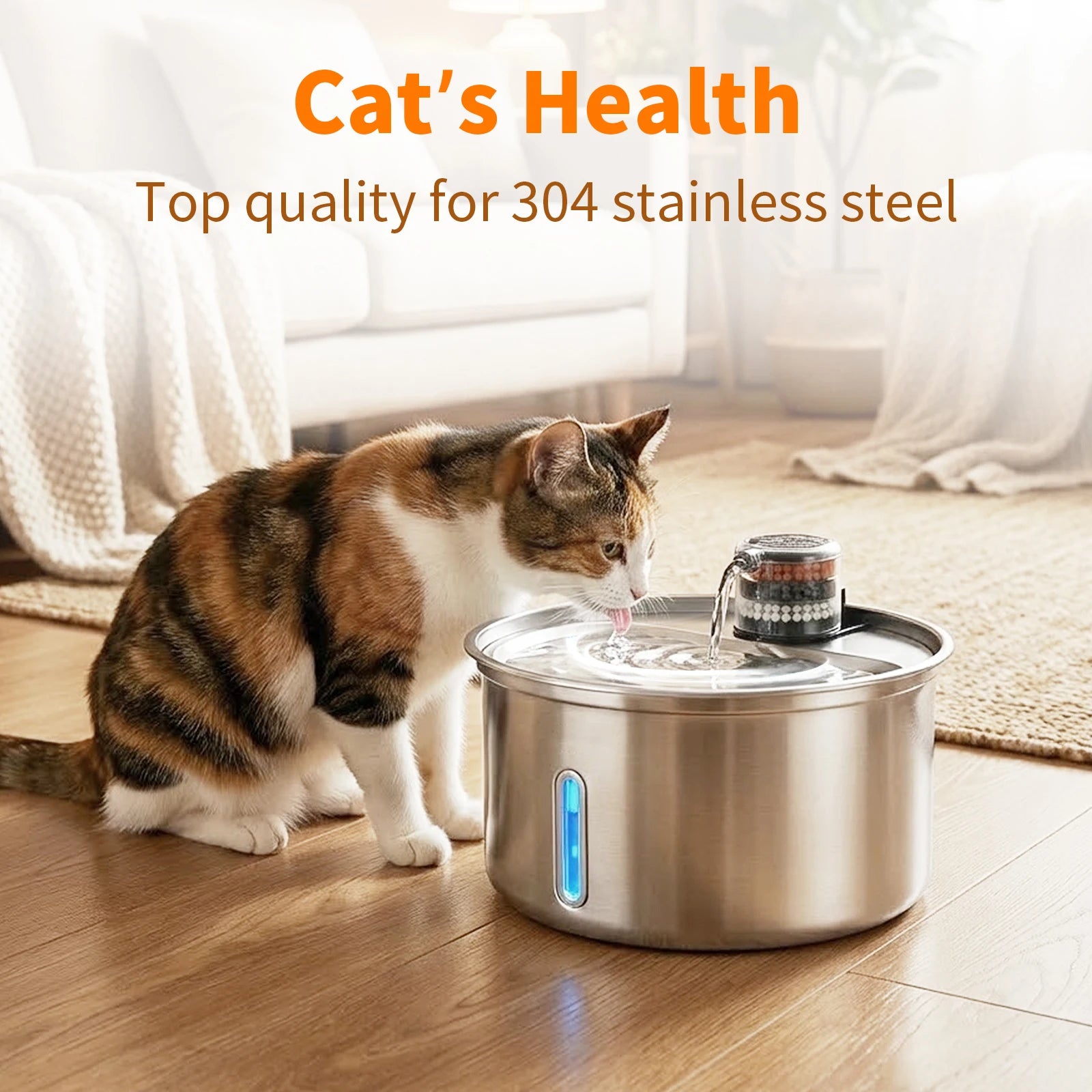 PawJoy 3.2L Stainless Fountain | Premium Cat Water Fountain USA