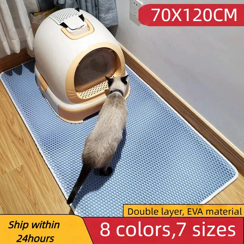 Cat Litter Mat Premium 2-Layer Sand Trapping Non-Slip Base