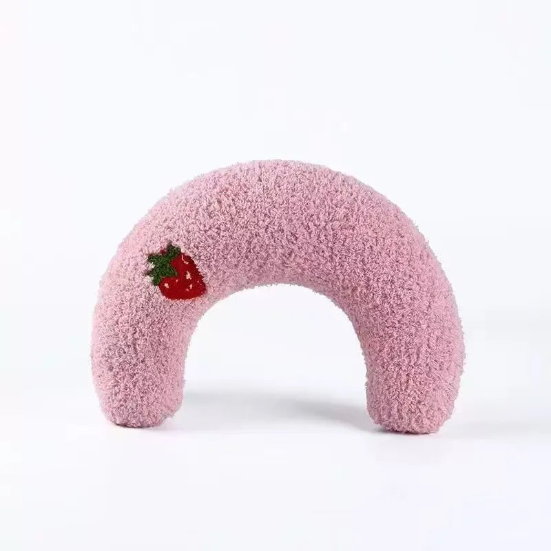 U Shape Plush Pillow Calming Sleep Companion for Pets