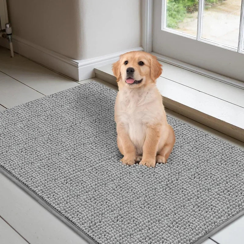 Absorbent Non-Slip Washable Dog Doormat for Muddy Paws