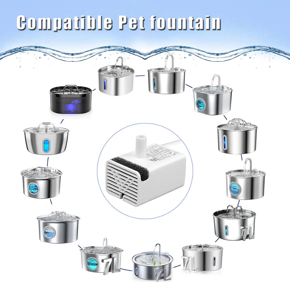 Cat Fountain Pump Replacement Submersible Motor Quiet Dispenser