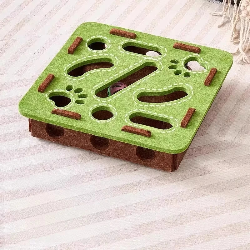 Felt Puzzle Box Exercise Toy for Cats | PawJoyKwT