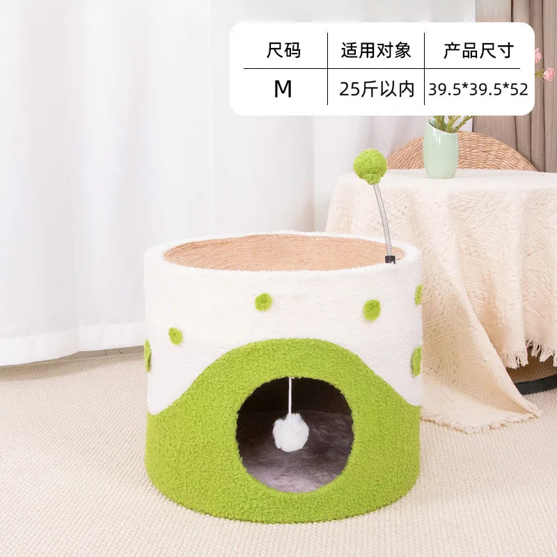 Sisal Barrel Cat Scratcher House Large Durable Pet Toy