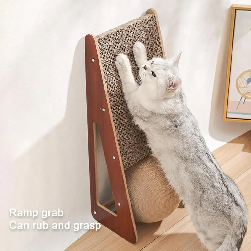 Natural Sisal Cat Scratcher Toy with Ball - Durable Long Lasting Fun