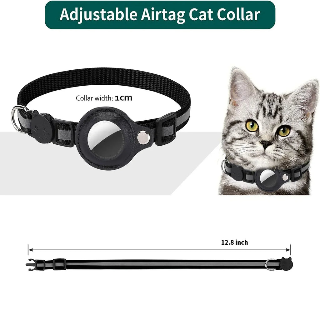 Waterproof Breakaway Cat Collar Bell Reflective AirTag Holder