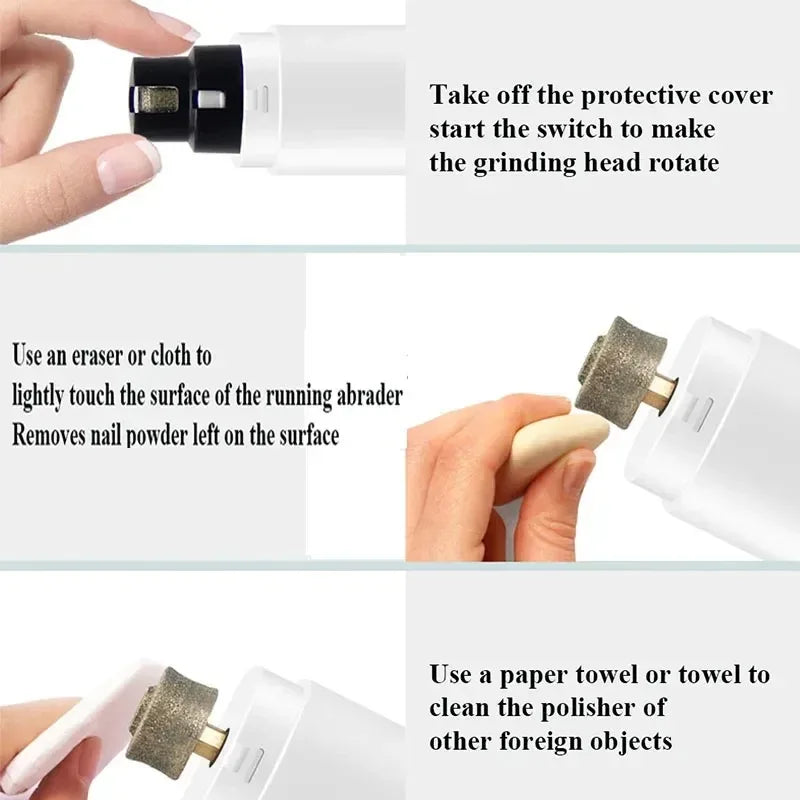 Electric Cat Nail Clippers Dog Nail Grinder USB Rechargeable LED Light Quiet