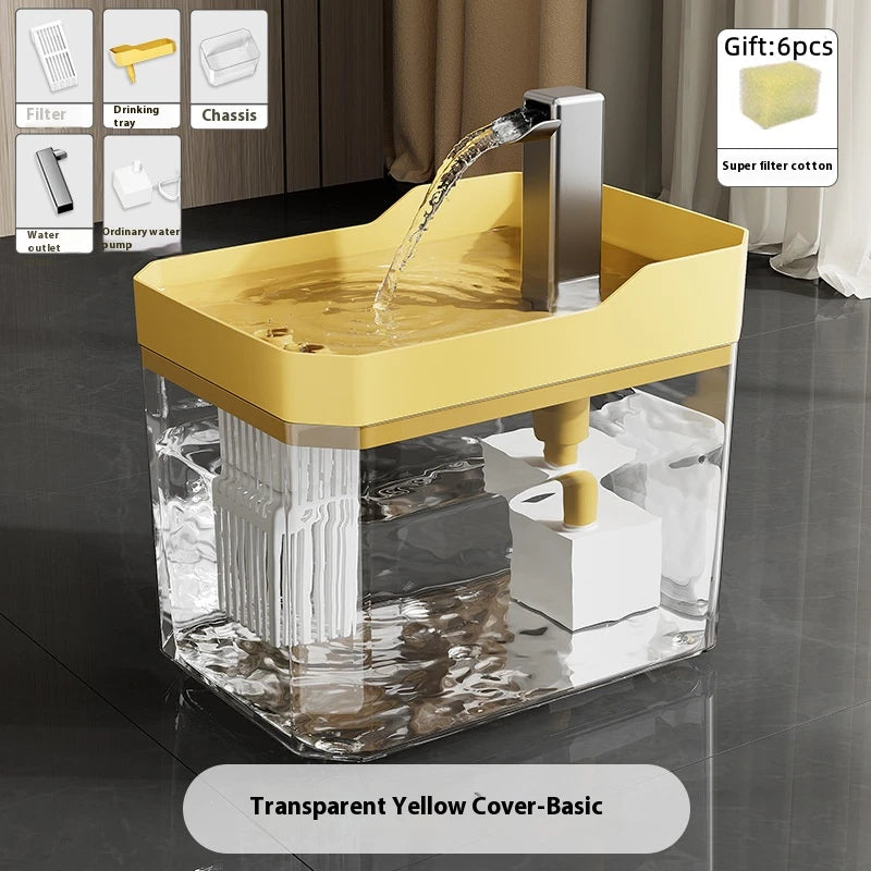 Clear-View Auto Pet Dispenser | Transparent Cat Water Fountain USA