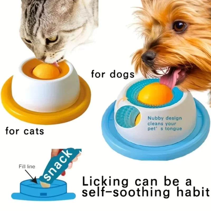 Anti-Overturning Pet Licking & Puzzle Toy for Cats & Dogs