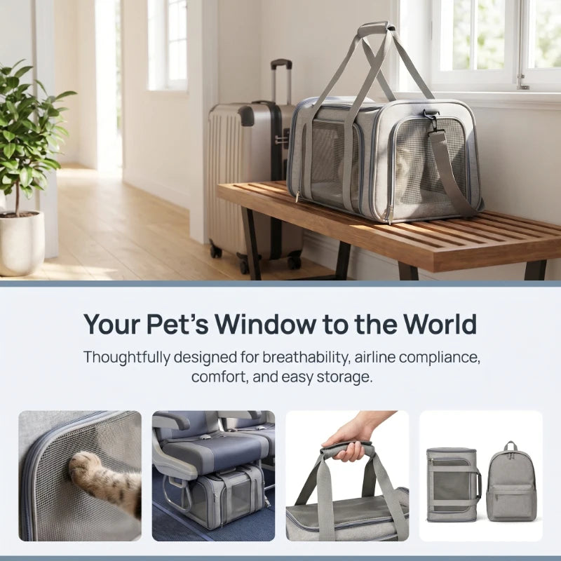 Airline Approved Portable Soft Backpack Pet Carrier