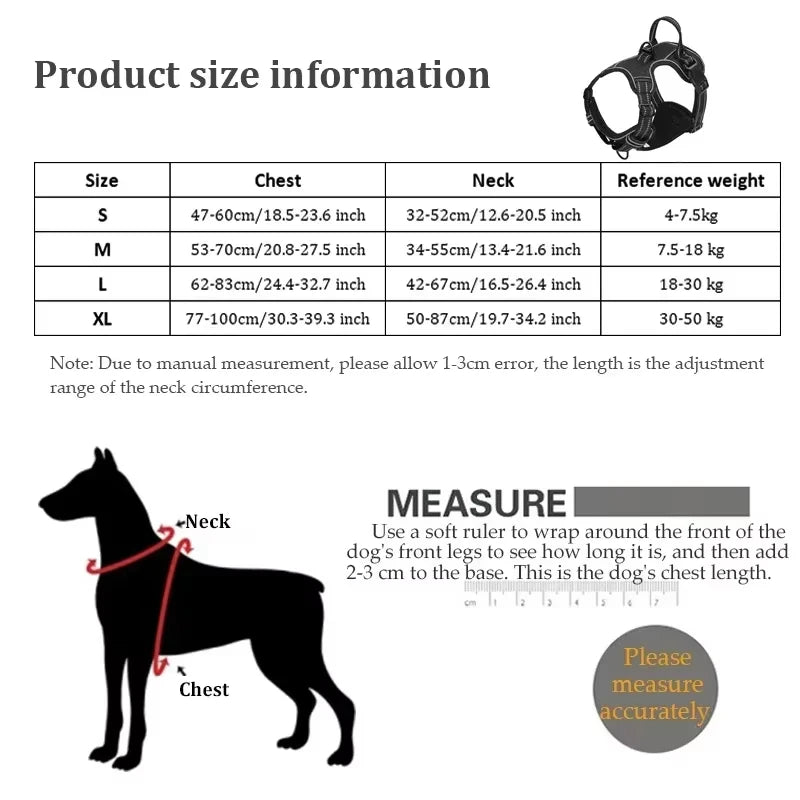 No-Pull Reflective Oxford Dog Harness Vest Large | PawJoyKwT