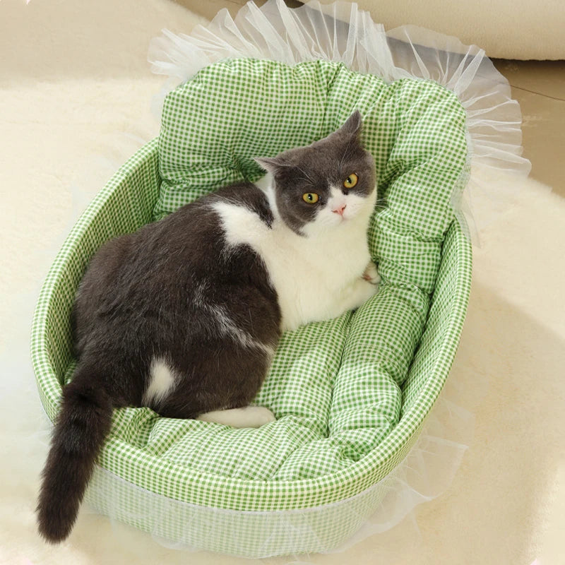 Cute Princess Cat Litter Mat All Season Non-Sticky Pet Sofa