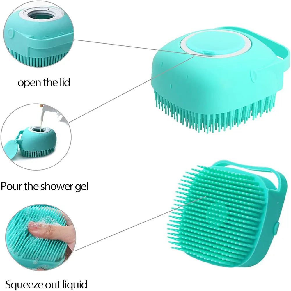 Pet Bath Brush Comb Cat Dog Grooming Massage Glove Fur Removal Deshedding