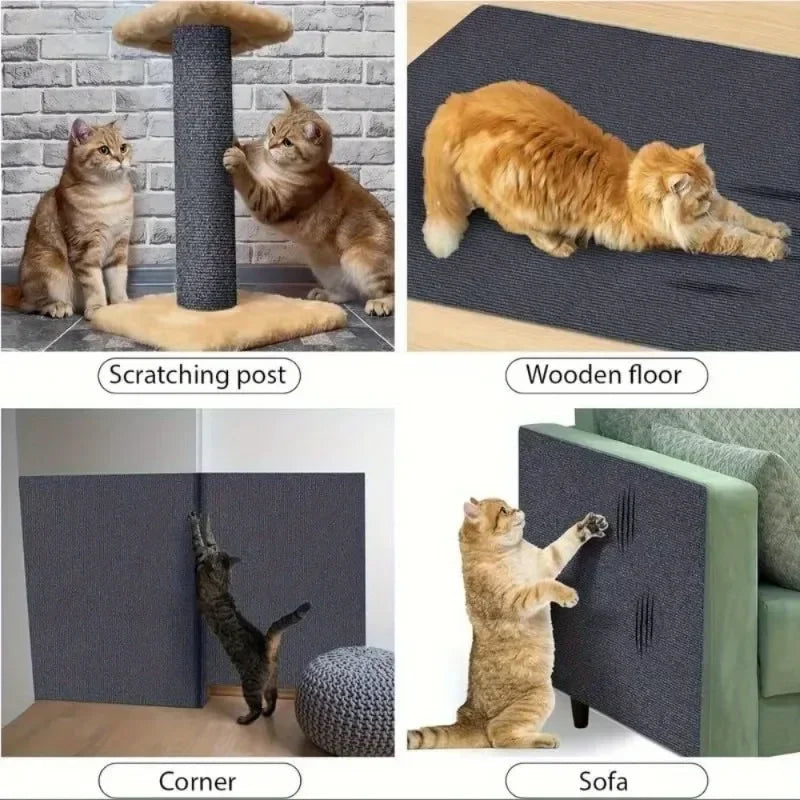Large Self-Adhesive Cat Scratch Mat Sofa Protector - Trimmable 40x300cm