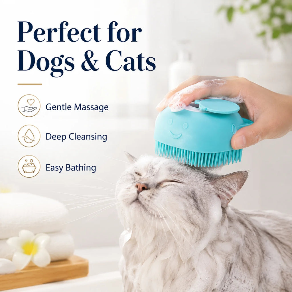 Pet Bath Brush Small Dogs Cats Specialized Washing Massage Scrub Tool
