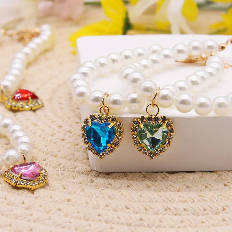 Cute Pearl Cat Collar Adjustable Kitten Necklace Summer