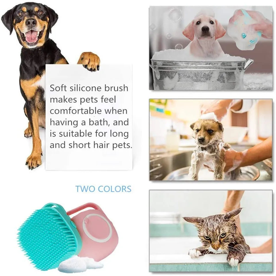 Pet Bath Brush Comb Cat Dog Grooming Massage Glove Fur Removal Deshedding