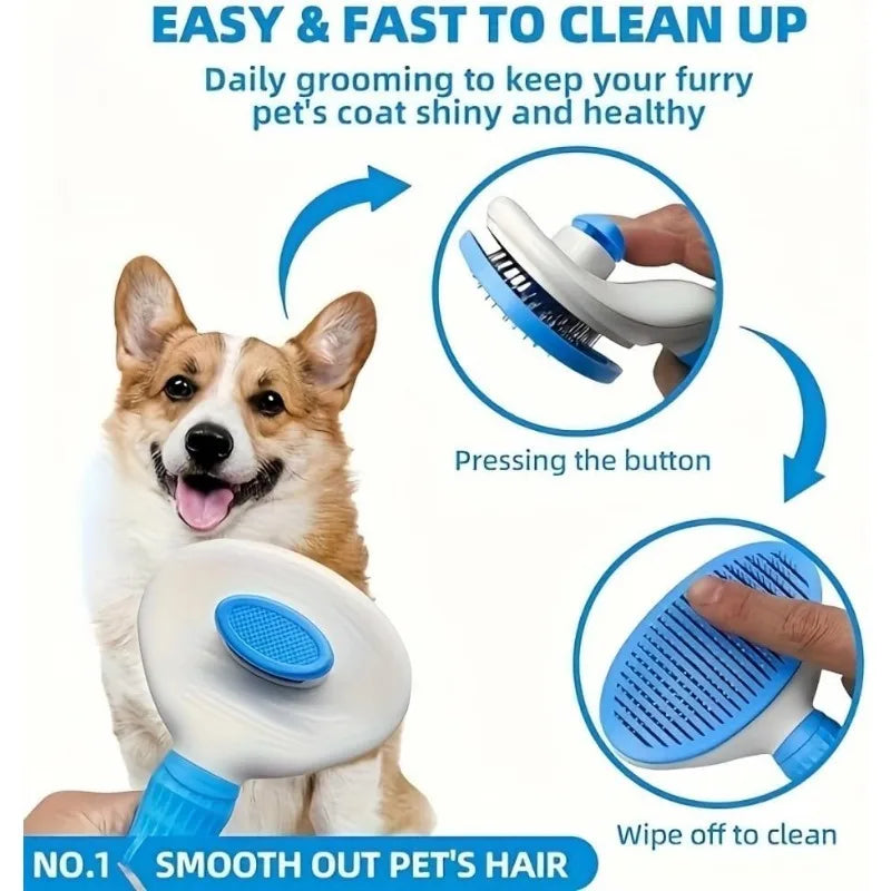 Self-Cleaning Pet Hair Remover Brush for Dogs and Cats