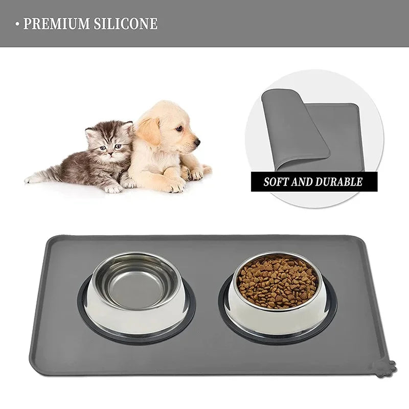 Non-Stick Waterproof Silicone Pet Bowl Feeding Pad Mat