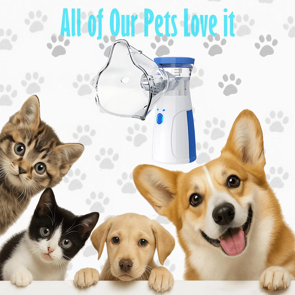 Handheld Pet Nebulizer Inhaler for Dogs Cats Respiratory Relief