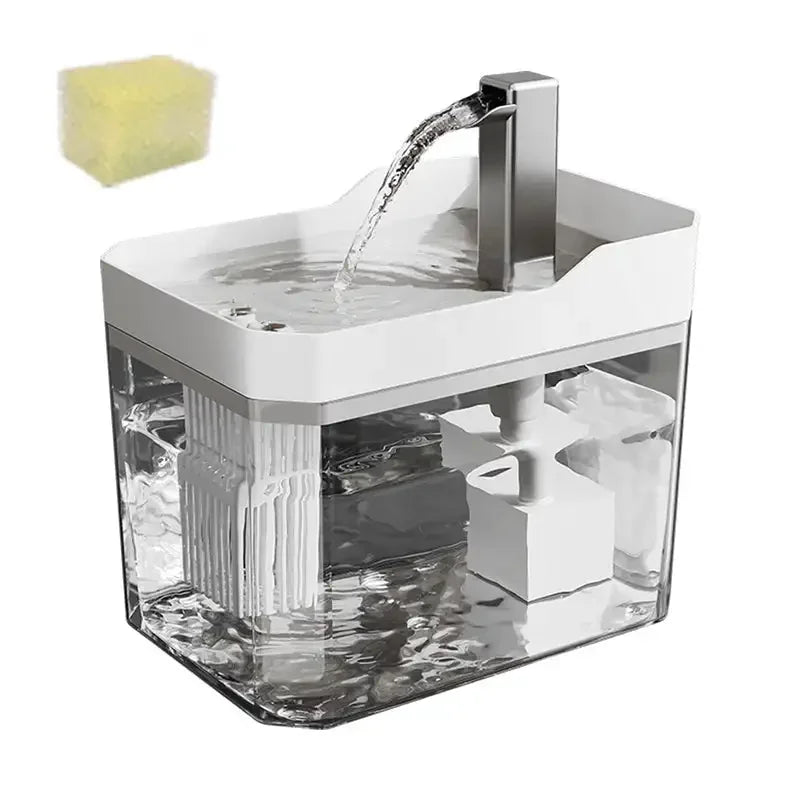 Transparent Cat Water Fountain Auto Filter Anti-Dry Pump