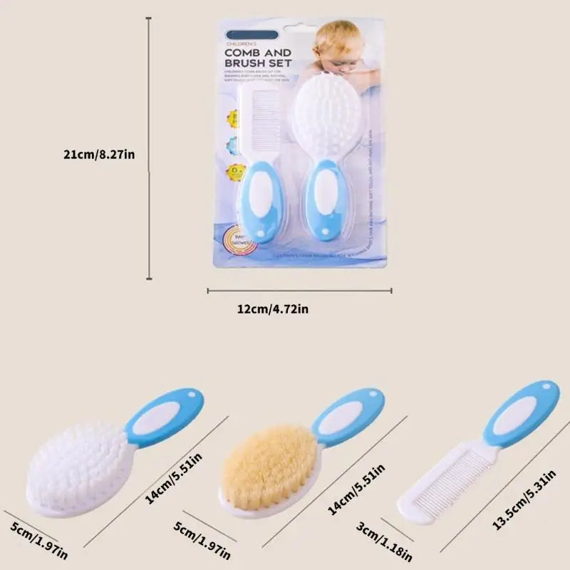 Infant Soft Hair Brush Scalp Cleansing Grooming Comb Set
