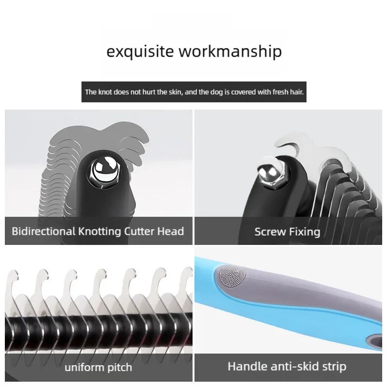 Dog Cat Hair Remover Brush for Matted and Curly Coats