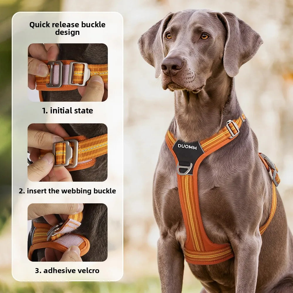 Dog Harness Leash Set Reflective Adjustable No Pull Vest Padded Large Medium Small