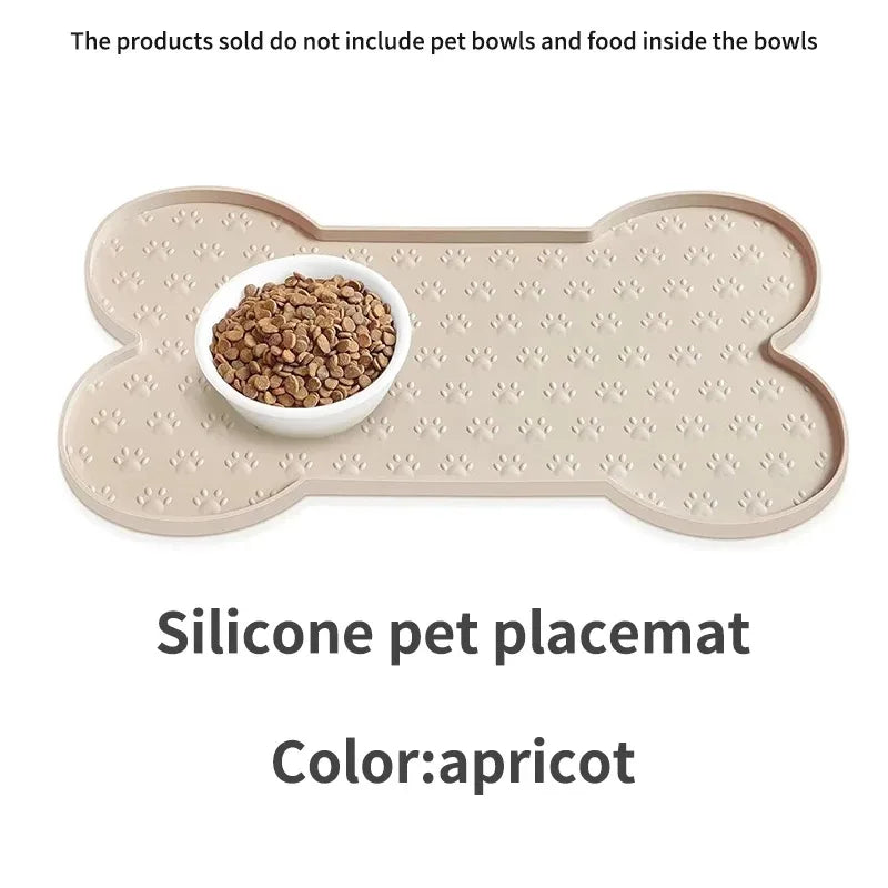Dog Bowl Mat Thicker Pet Drinking Feeding Placemat  Dog Food Mat Anti-Slip Silicone Waterproof Cat Feeder Pad with Raised Edge