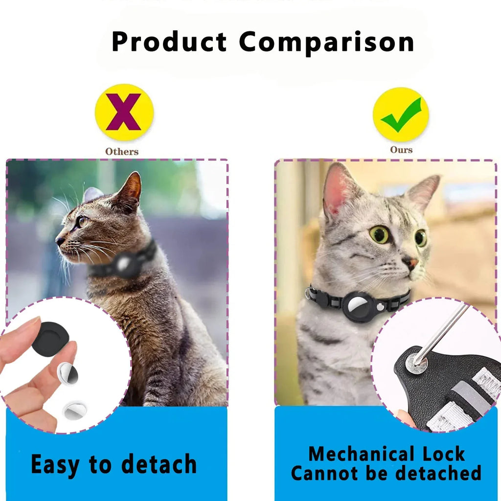 Waterproof Breakaway Cat Collar Bell Reflective AirTag Holder