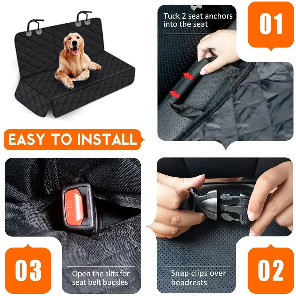 Waterproof Dog Car Rear Seat Cover Hammock