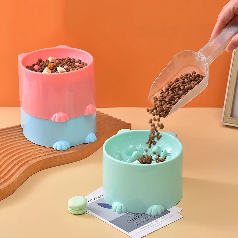 Slow Feeder Pet Bowl with High Feet for Cats & Dogs