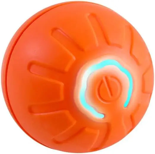 Orange electric bouncing pet ball with glowing light ring