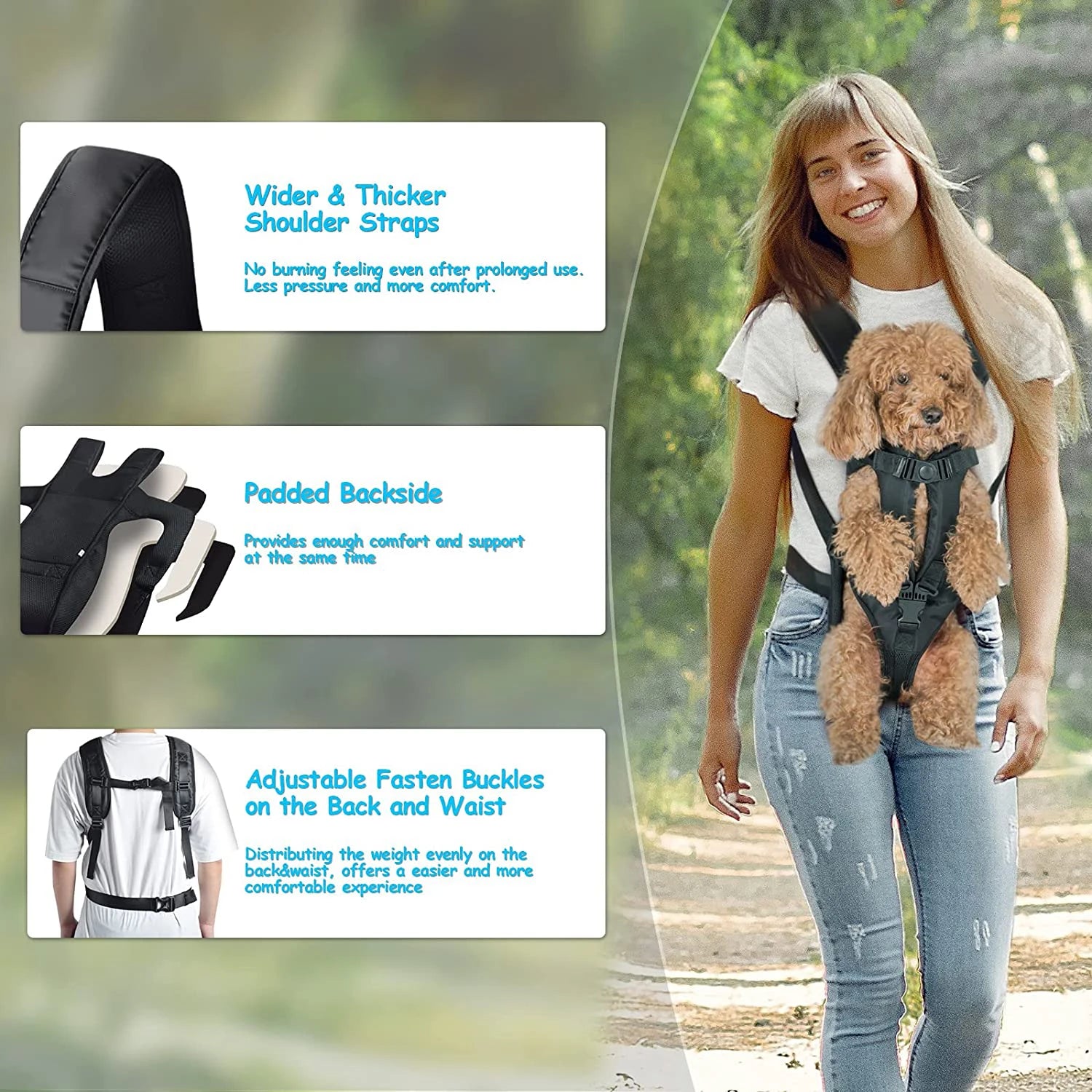 Front Travel Dog Bag Carrier for Bulldog Puppy
