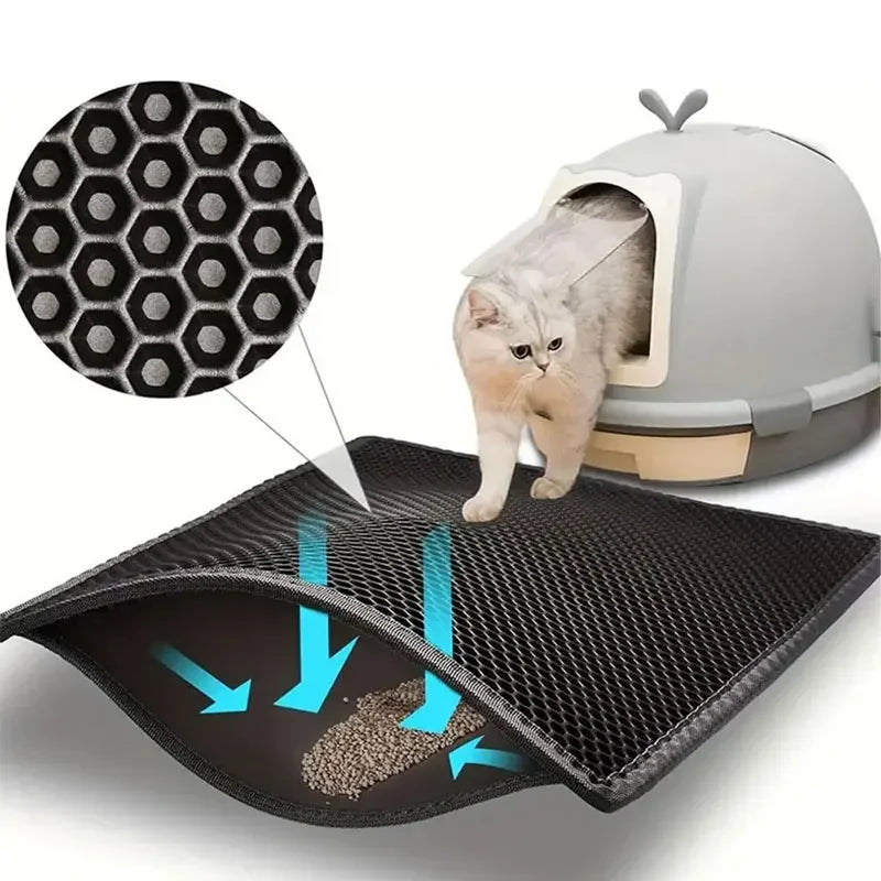 Cat Litter Mat Non-Slip Double Layer Waterproof Filter Mat