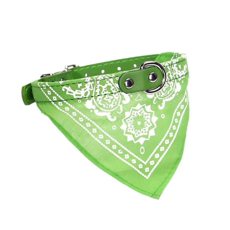 PU Cat Dog Collar Scarf Small Medium Dogs Adjustable Puppy