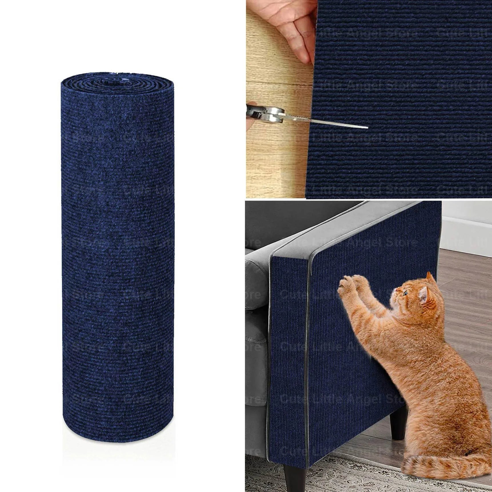 Large Self Adhesive Cat Scratch Mat Sofa Protector Trimmable