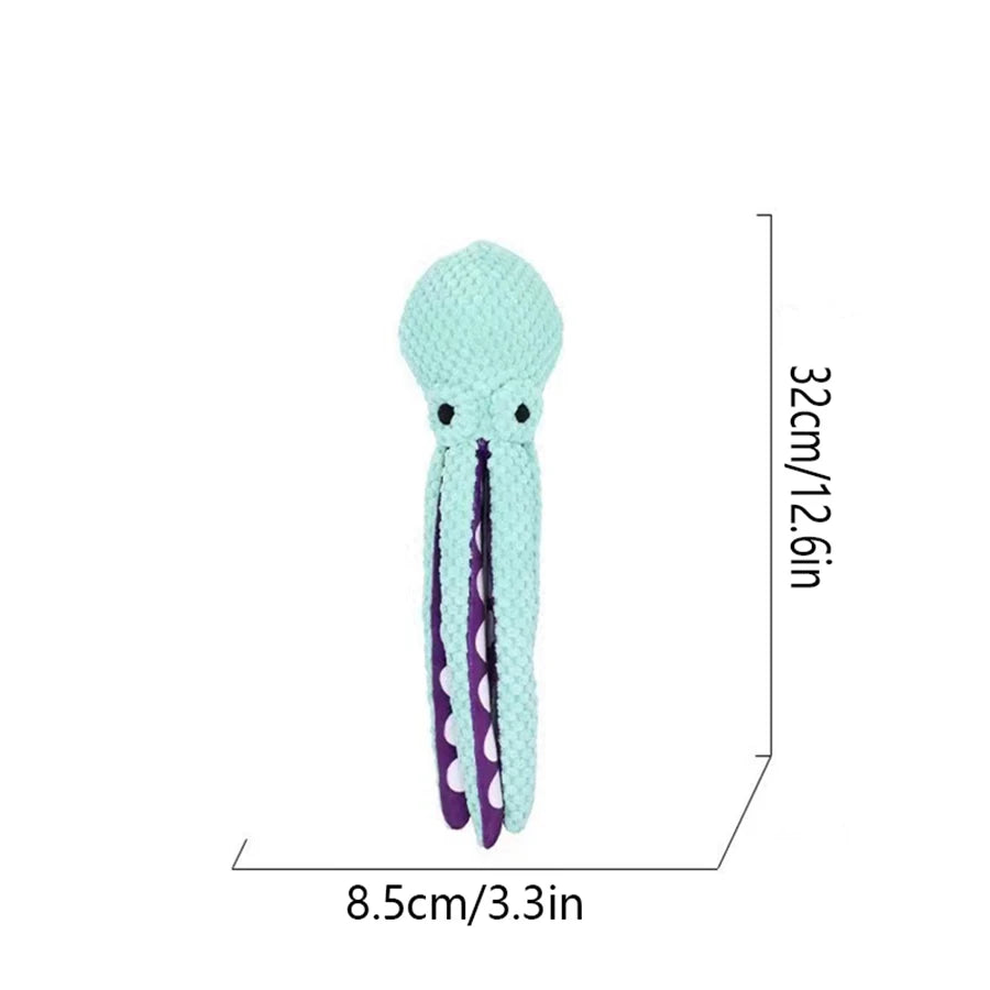 Interactive Plush Octopus Squeaky Anti-Boredom Toy for Dogs