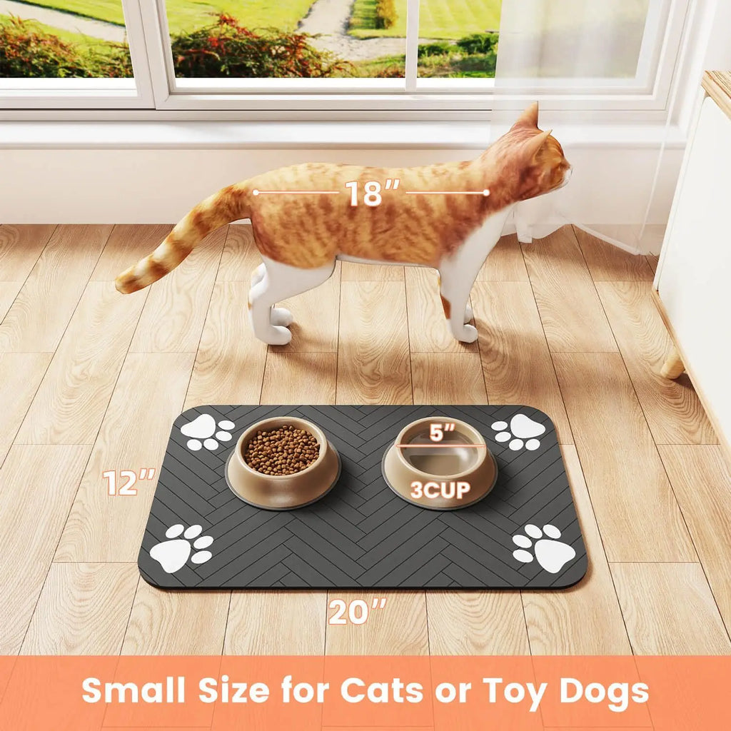 Absorbent Pet Placemat Waterproof Rubber Backing Quick Dry