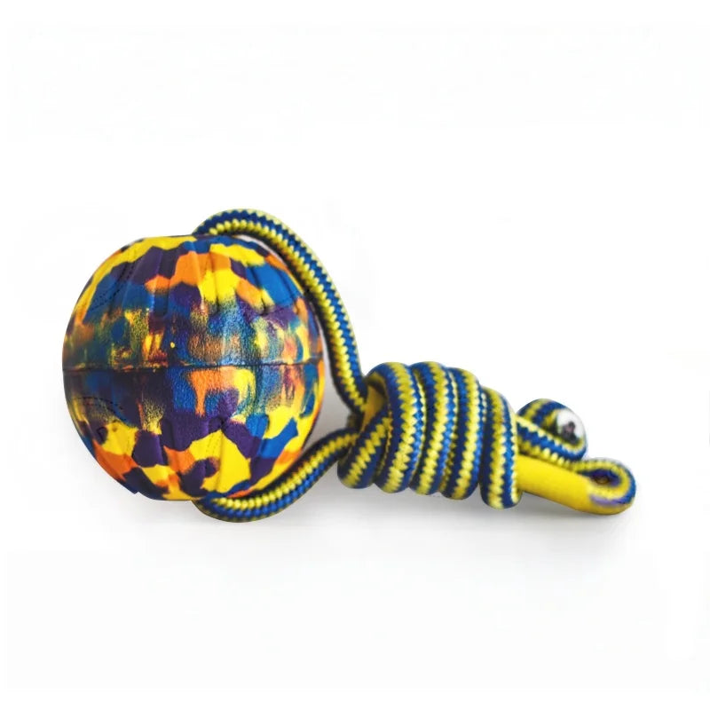 EVA Dog Chew Ball Rope Toy Outdoor Floating Summer Fun