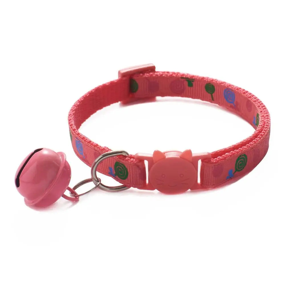 Cartoon Cat Collar Adjustable Kitten Necklace Bell Pendant