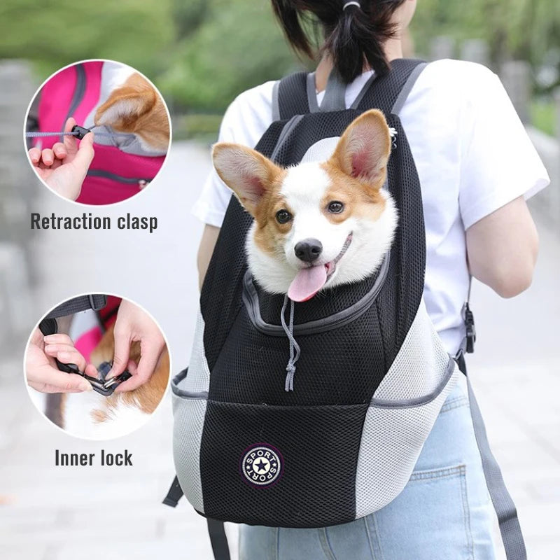 Double Shoulder Outdoor Pet Carrier Backpack Travel Set