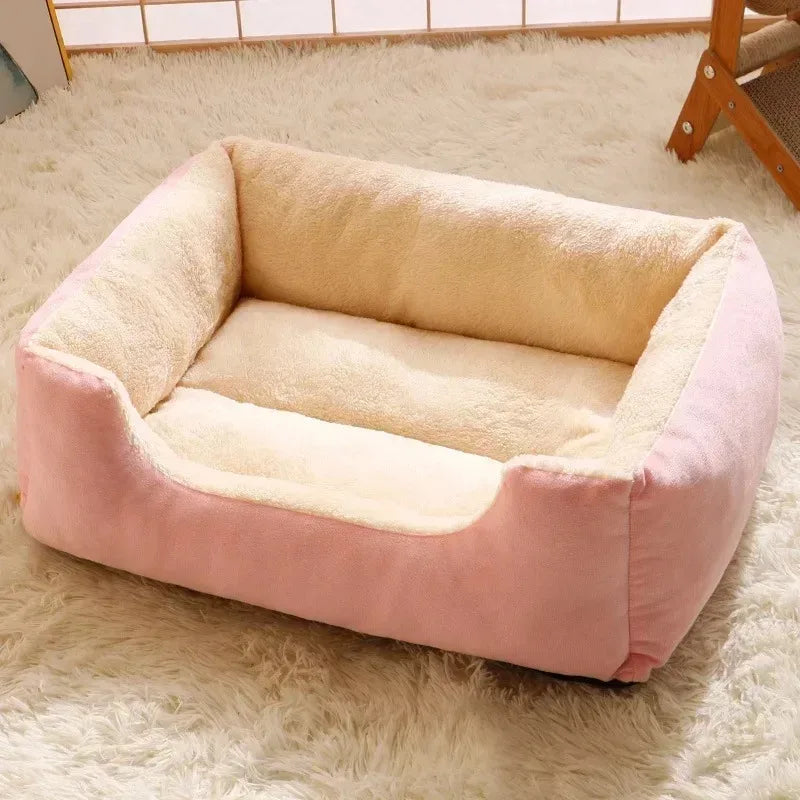 Winter Cat Basket Bed – Warm Kitten House & Habitat