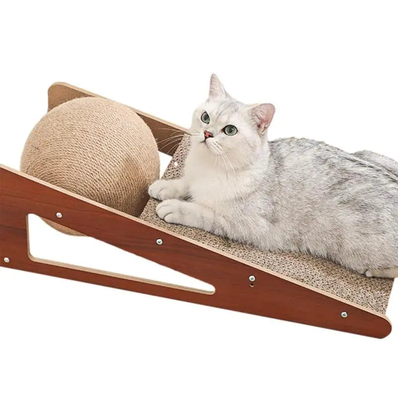 Natural Sisal Cat Scratcher Toy with Ball - Durable Long Lasting Fun