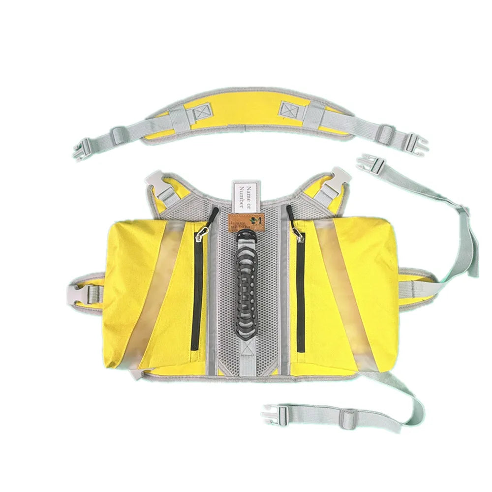 Tactical Dog Backpack Saddlebag with Reflective Pockets