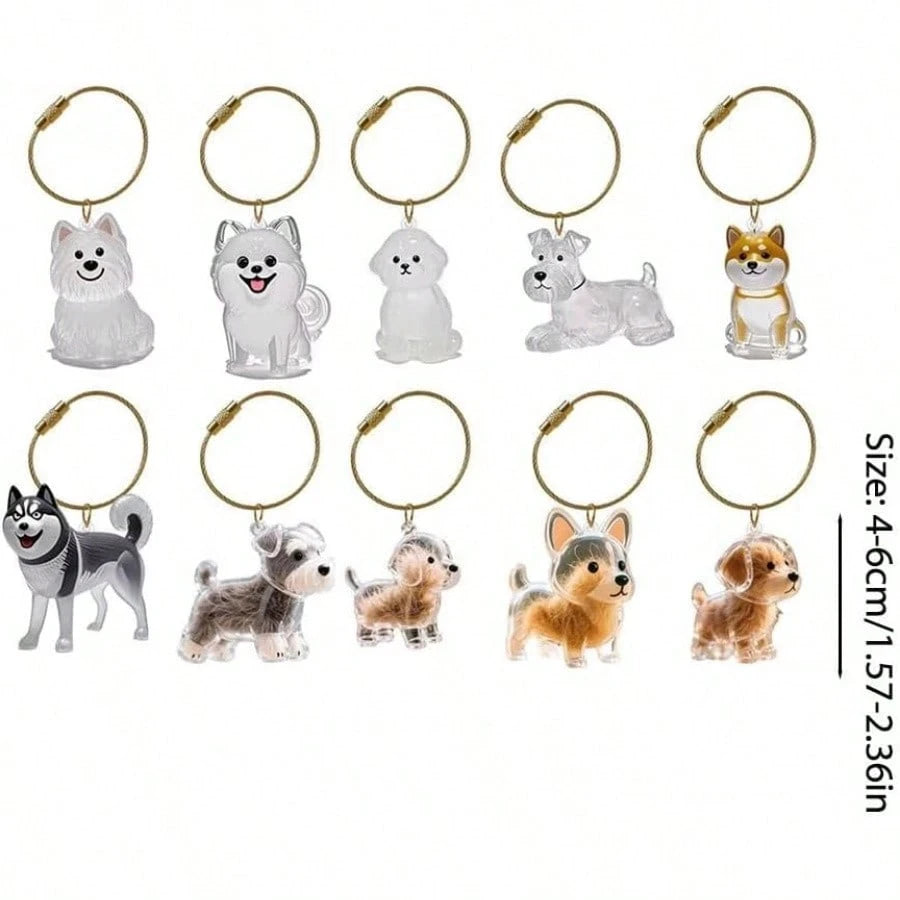 Pet Hair Memorial Resin Capsule Keychain
