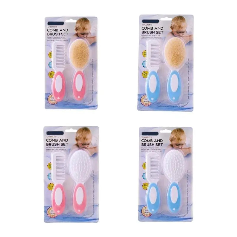 Infant Soft Hair Brush Scalp Cleansing Grooming Comb Set
