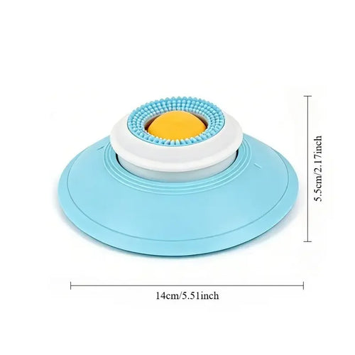 Blue anti-slip dog lick bowl base, 14cm wide, 5.2cm tall licking insert