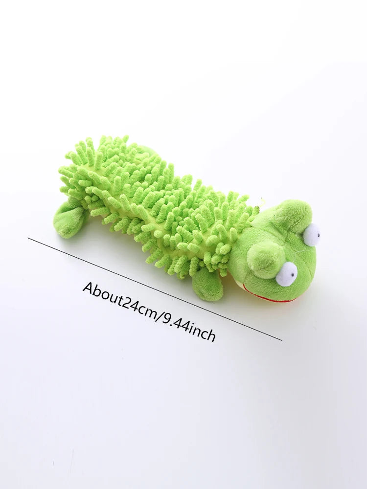 Squeaky Plush Mop Frog Hippo Teeth Grinding Toy for Dogs