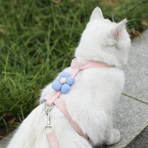 Cat Harness Leash Set Adjustable Breathable Small Dog Strap