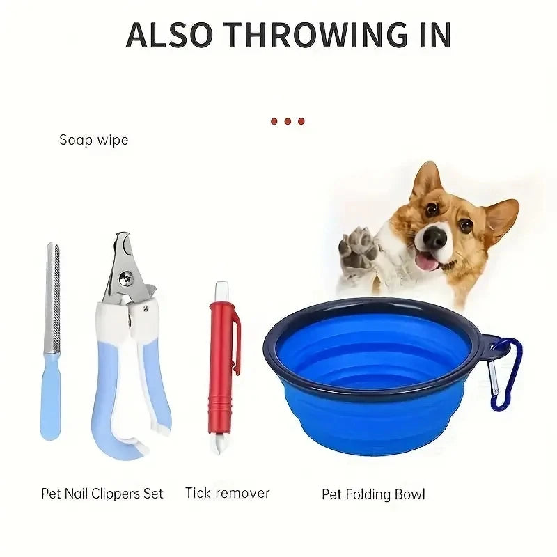 Compact Dog Cat Travel First Aid Kit Emergency Supplies Hiking Camping